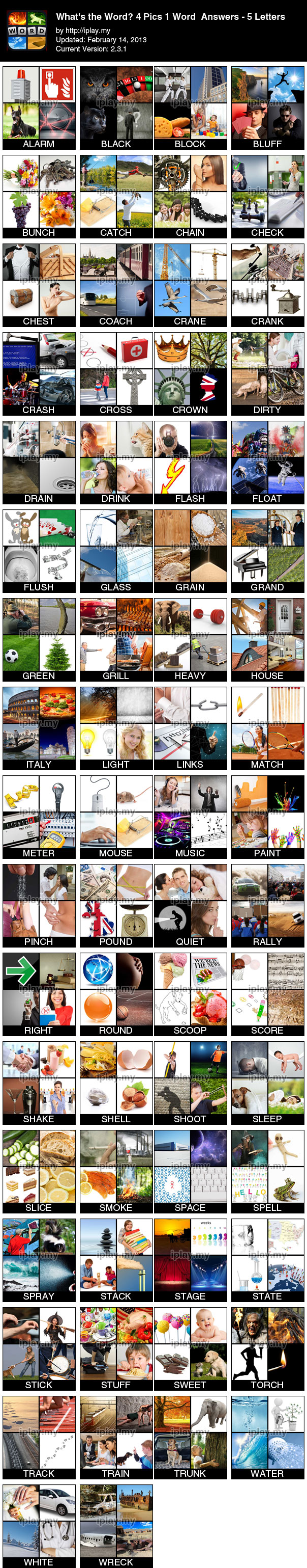 4 Pics 1 Words Answers 5 letters