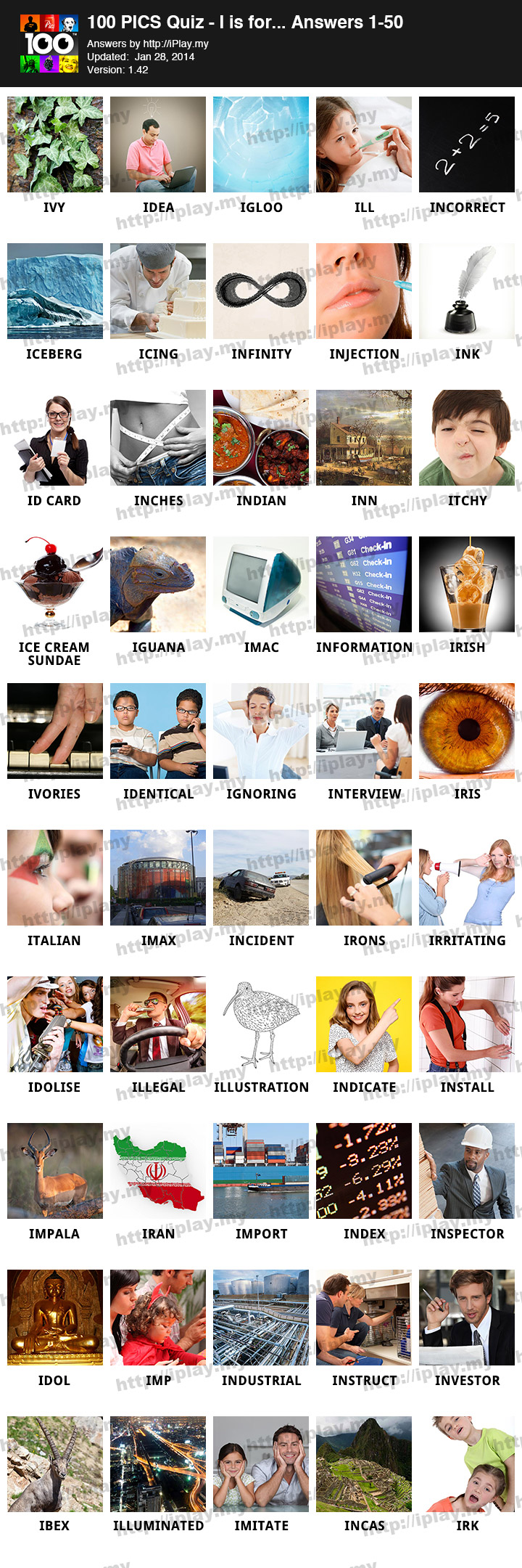 100-Pics-Quiz-I-Is-For-Answers-1-50