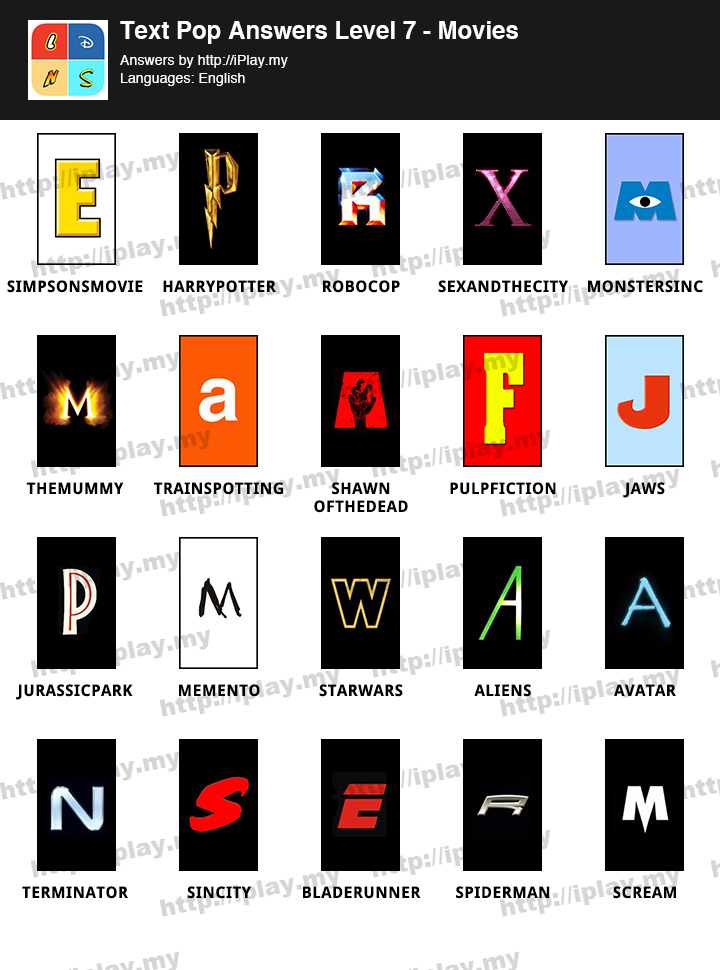Text-Pop-Answers-Level-7-Movies